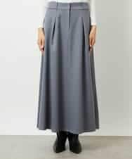 FMHBE24230 MICHEL KLEIN(ミッシェルクラン) ミモレ丈Aラインスカート グレー