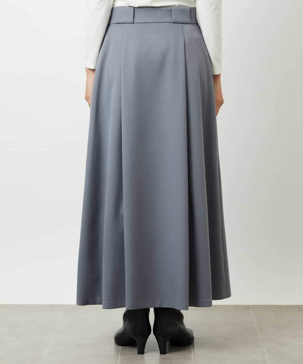 FMHBE24230 MICHEL KLEIN(ミッシェルクラン) ミモレ丈Aラインスカート グレー