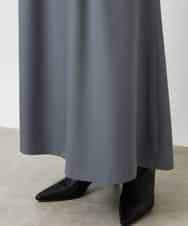 FMHBE24230 MICHEL KLEIN(ミッシェルクラン) ミモレ丈Aラインスカート グレー