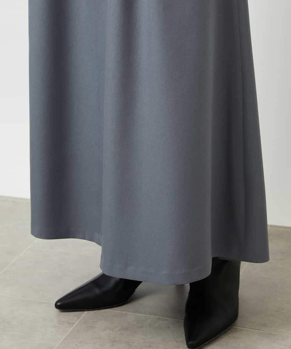 FMHBE24230 MICHEL KLEIN(ミッシェルクラン) ミモレ丈Aラインスカート グレー