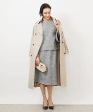 FMHDA01200 MICHEL KLEIN(ミッシェルクラン) ［セットアップ対応/洗える］ツイードセミタイトスカート グレー