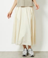 FMHDA05250 MICHEL KLEIN(ミッシェルクラン) ギャザーフレアスカート アイボリー