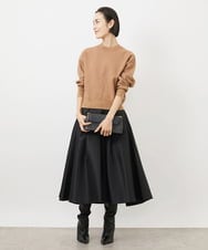 FMHDA09230 MICHEL KLEIN(ミッシェルクラン) バックサテンボリュームスカート ブラック
