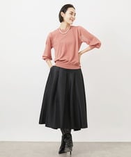 FMHDA09230 MICHEL KLEIN(ミッシェルクラン) バックサテンボリュームスカート ブラック