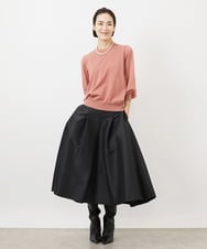FMHDA09230 MICHEL KLEIN(ミッシェルクラン) バックサテンボリュームスカート ブラック