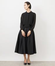FMHDA09230 MICHEL KLEIN(ミッシェルクラン) バックサテンボリュームスカート ブラック