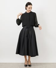FMHDA09230 MICHEL KLEIN(ミッシェルクラン) バックサテンボリュームスカート ブラック