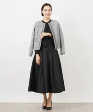 FMHDA09230 MICHEL KLEIN(ミッシェルクラン) バックサテンボリュームスカート ブラック