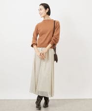 FMHDA11200 MICHEL KLEIN(ミッシェルクラン) ピンドットスカート ブラック