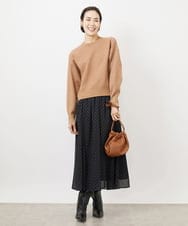 FMHDA11200 MICHEL KLEIN(ミッシェルクラン) ピンドットスカート ブラック