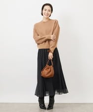 FMHDA11200 MICHEL KLEIN(ミッシェルクラン) ピンドットスカート ブラック