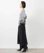 FMHDA11200 MICHEL KLEIN(ミッシェルクラン) ピンドットスカート ブラック