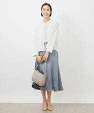 FMHDA12200 MICHEL KLEIN(ミッシェルクラン) ヴィンテージサテンスカート ライトグリーン