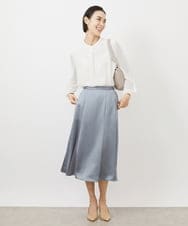 FMHDA12200 MICHEL KLEIN(ミッシェルクラン) ヴィンテージサテンスカート ライトグリーン