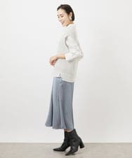 FMHDA12200 MICHEL KLEIN(ミッシェルクラン) ヴィンテージサテンスカート ライトグリーン