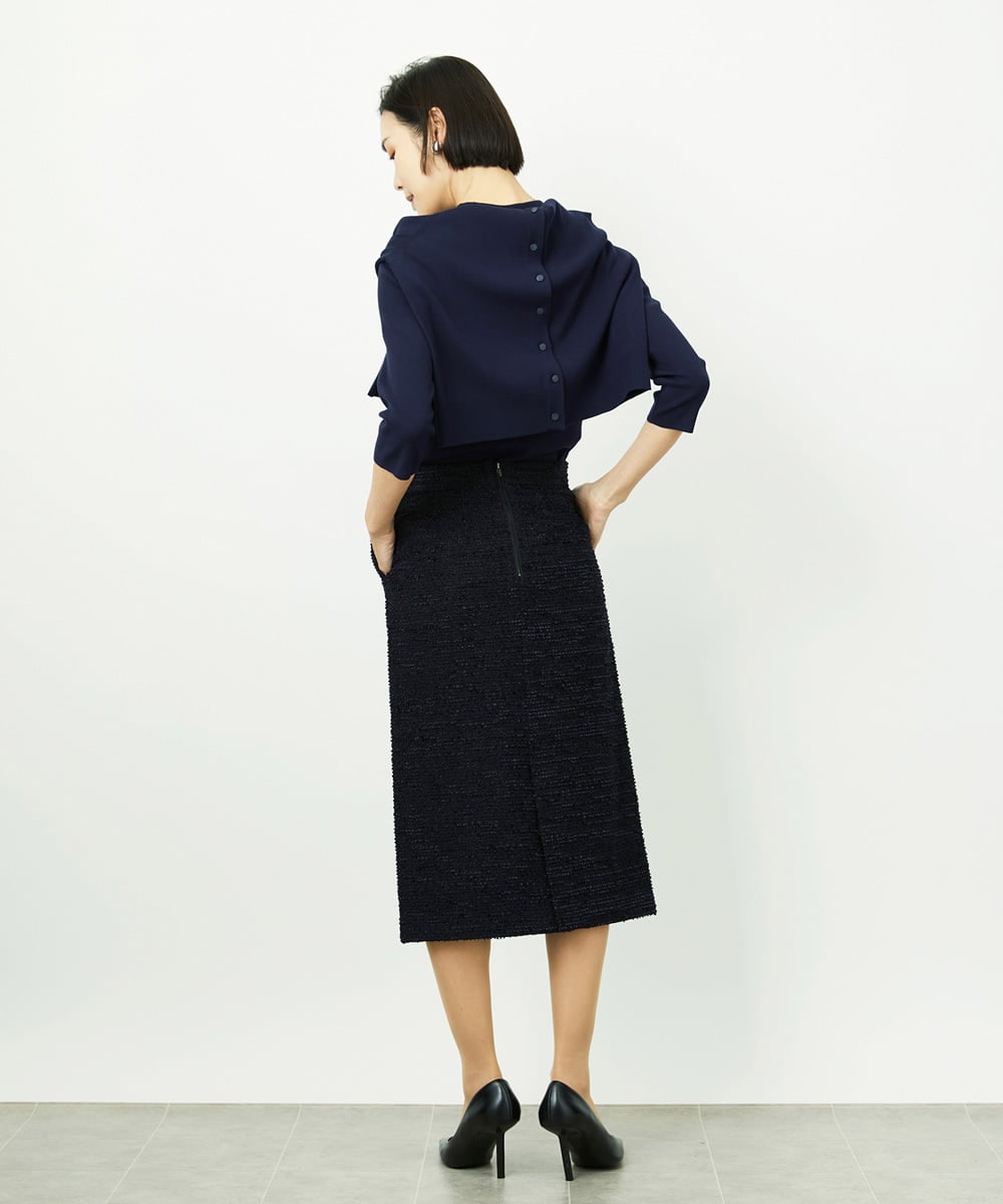 FMHDD02260 MICHEL KLEIN(ミッシェルクラン) [セットアップ対応]ファンシーツイードタイトスカート グレー