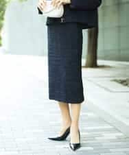 FMHDD02260 MICHEL KLEIN(ミッシェルクラン) [セットアップ対応]ファンシーツイードタイトスカート ネイビー