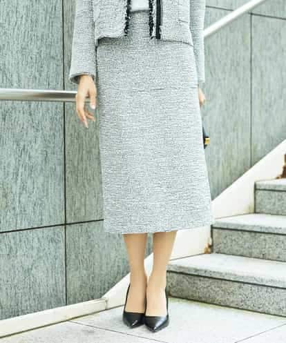 FMHDD02260 MICHEL KLEIN [セットアップ対応]ファンシーツイードタイトスカート
