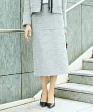 FMHDD02260 MICHEL KLEIN(ミッシェルクラン) [セットアップ対応]ファンシーツイードタイトスカート グレー