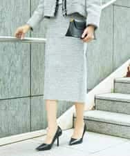 FMHDD02260 MICHEL KLEIN(ミッシェルクラン) [セットアップ対応]ファンシーツイードタイトスカート グレー