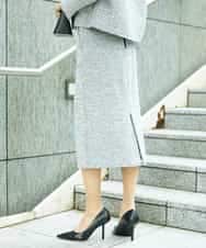 FMHDD02260 MICHEL KLEIN(ミッシェルクラン) [セットアップ対応]ファンシーツイードタイトスカート グレー