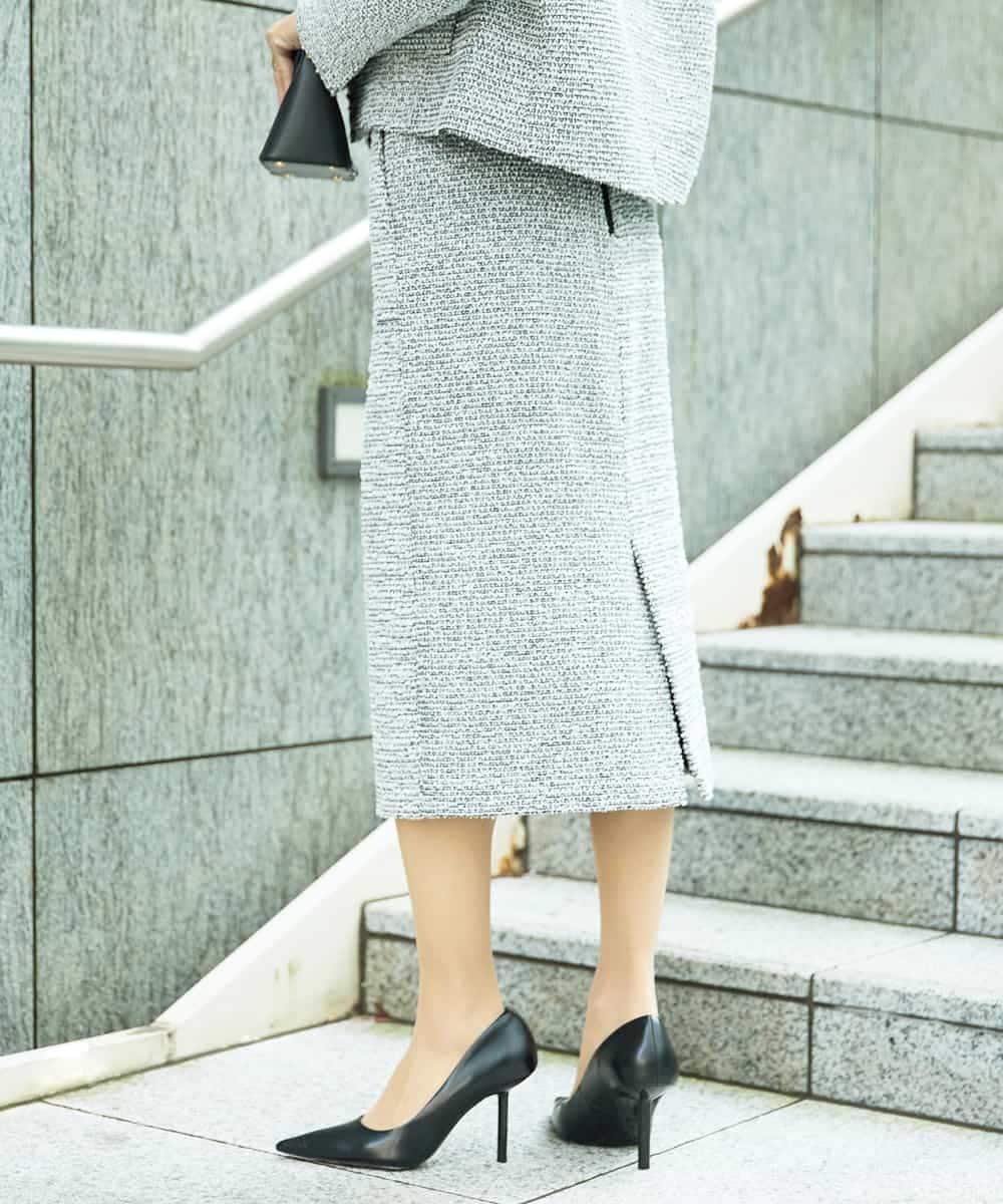 FMHDD02260 MICHEL KLEIN(ミッシェルクラン) [セットアップ対応]ファンシーツイードタイトスカート グレー