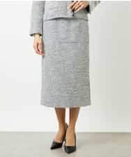 FMHDD02260 MICHEL KLEIN(ミッシェルクラン) [セットアップ対応]ファンシーツイードタイトスカート グレー