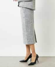 FMHDD02260 MICHEL KLEIN(ミッシェルクラン) [セットアップ対応]ファンシーツイードタイトスカート グレー