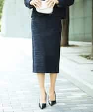 FMHDD02260 MICHEL KLEIN(ミッシェルクラン) [セットアップ対応]ファンシーツイードタイトスカート グレー