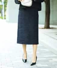 FMHDD02260 MICHEL KLEIN(ミッシェルクラン) [セットアップ対応]ファンシーツイードタイトスカート グレー