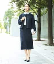 FMHDD02260 MICHEL KLEIN(ミッシェルクラン) [セットアップ対応]ファンシーツイードタイトスカート グレー