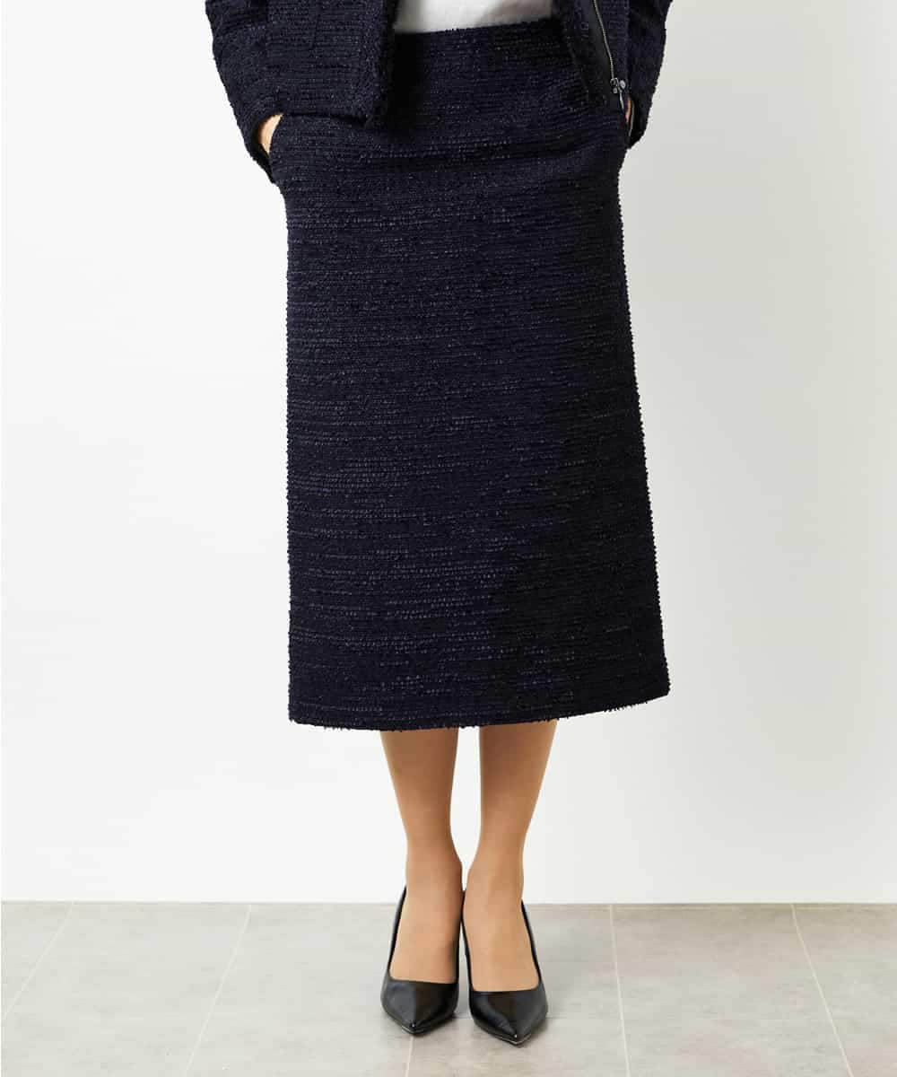 FMHDD02260 MICHEL KLEIN(ミッシェルクラン) [セットアップ対応]ファンシーツイードタイトスカート グレー