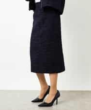 FMHDD02260 MICHEL KLEIN(ミッシェルクラン) [セットアップ対応]ファンシーツイードタイトスカート グレー