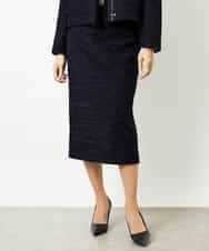 FMHDD02260 MICHEL KLEIN(ミッシェルクラン) [セットアップ対応]ファンシーツイードタイトスカート グレー