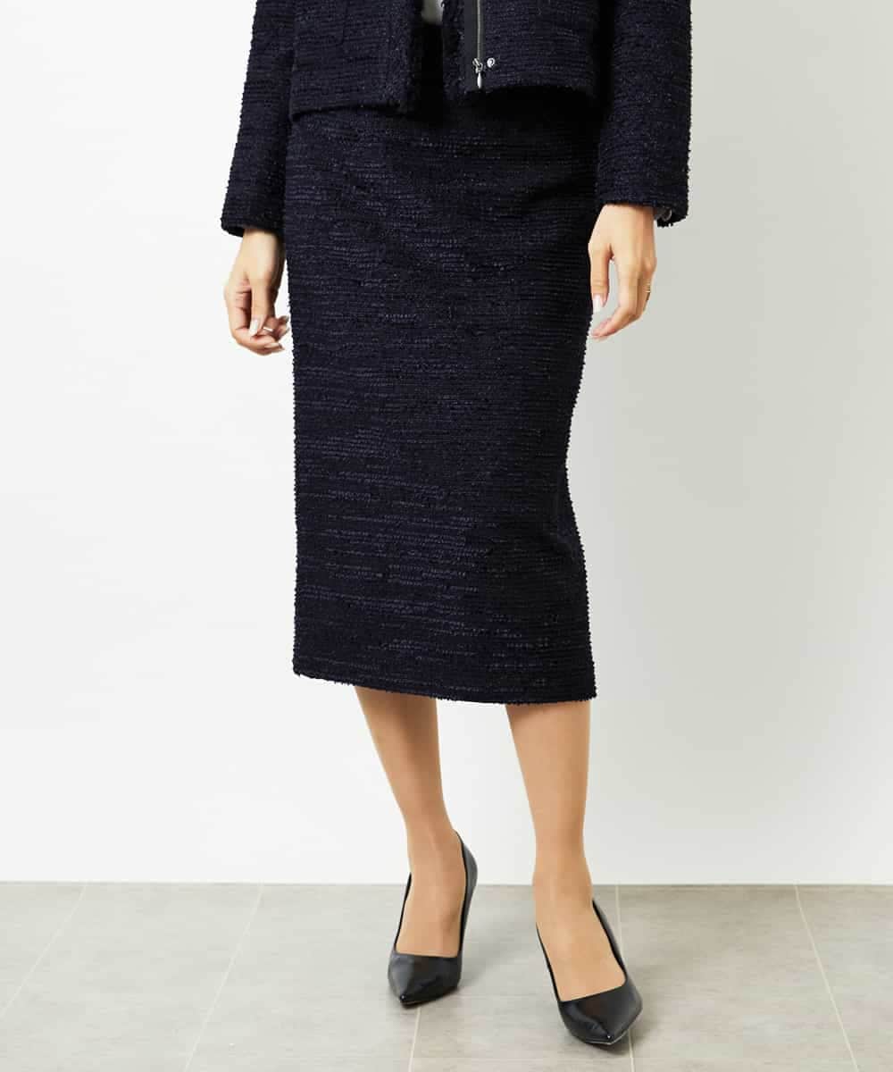 FMHDD02260 MICHEL KLEIN(ミッシェルクラン) [セットアップ対応]ファンシーツイードタイトスカート グレー