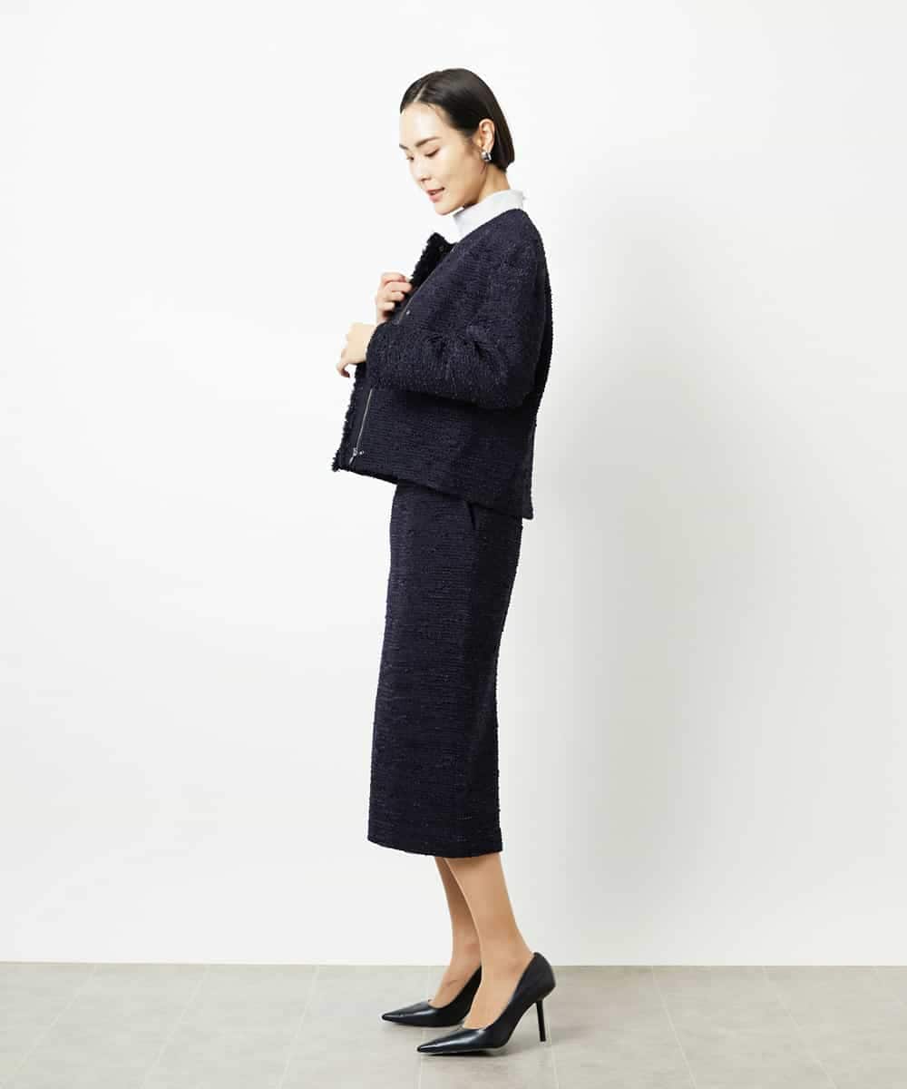 FMHDD02260 MICHEL KLEIN(ミッシェルクラン) [セットアップ対応]ファンシーツイードタイトスカート グレー