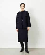 FMHDD02260 MICHEL KLEIN(ミッシェルクラン) [セットアップ対応]ファンシーツイードタイトスカート グレー