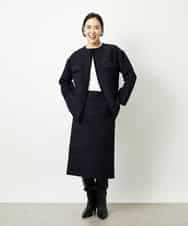 FMHDD02260 MICHEL KLEIN(ミッシェルクラン) [セットアップ対応]ファンシーツイードタイトスカート グレー