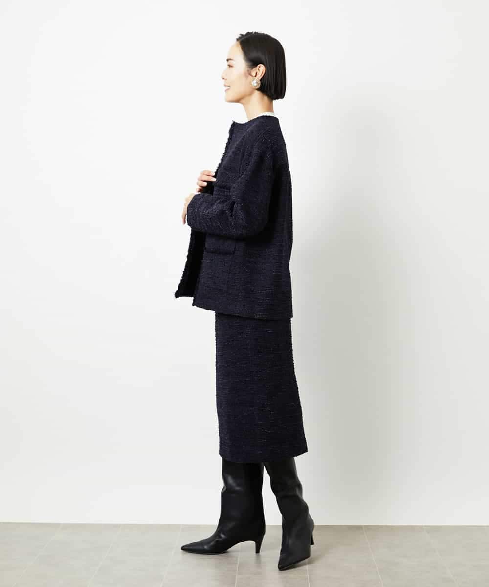 FMHDD02260 MICHEL KLEIN(ミッシェルクラン) [セットアップ対応]ファンシーツイードタイトスカート グレー