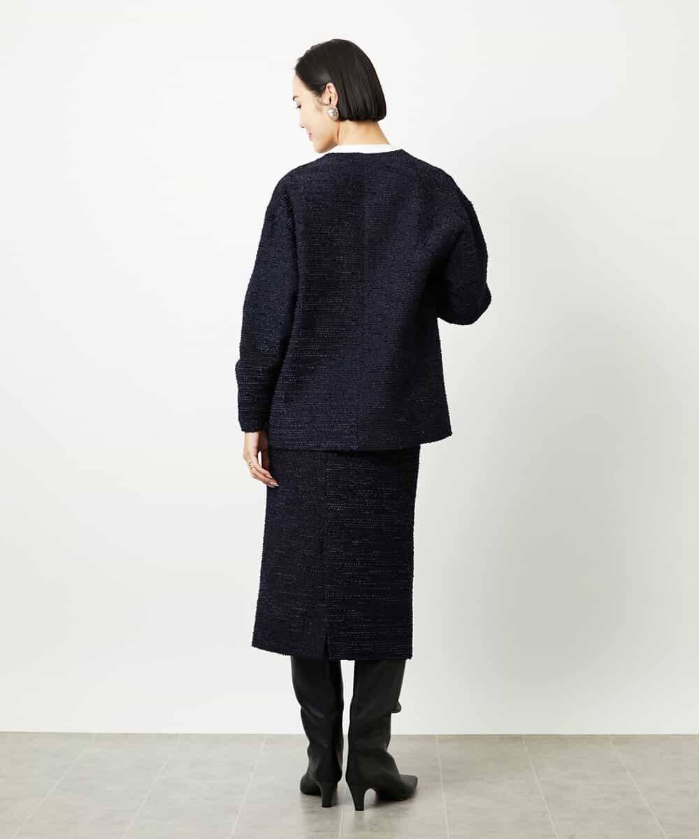 FMHDD02260 MICHEL KLEIN(ミッシェルクラン) [セットアップ対応]ファンシーツイードタイトスカート グレー