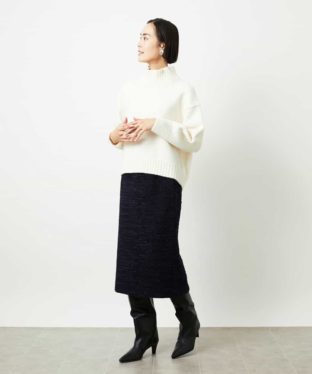 FMHDD02260 MICHEL KLEIN(ミッシェルクラン) [セットアップ対応]ファンシーツイードタイトスカート グレー