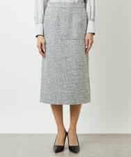 FMHDD02260 MICHEL KLEIN(ミッシェルクラン) [セットアップ対応]ファンシーツイードタイトスカート グレー