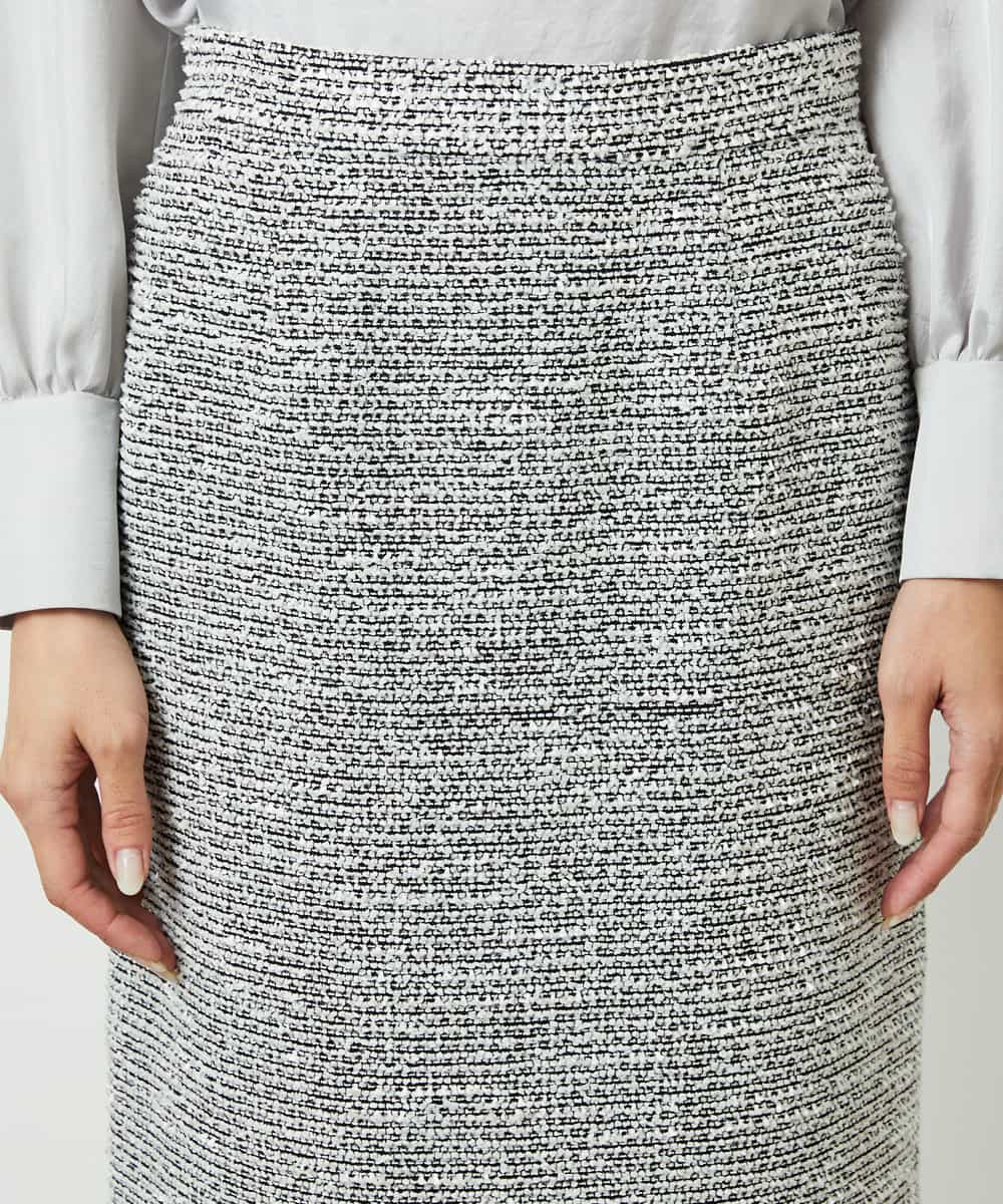 FMHDD02260 MICHEL KLEIN(ミッシェルクラン) [セットアップ対応]ファンシーツイードタイトスカート グレー