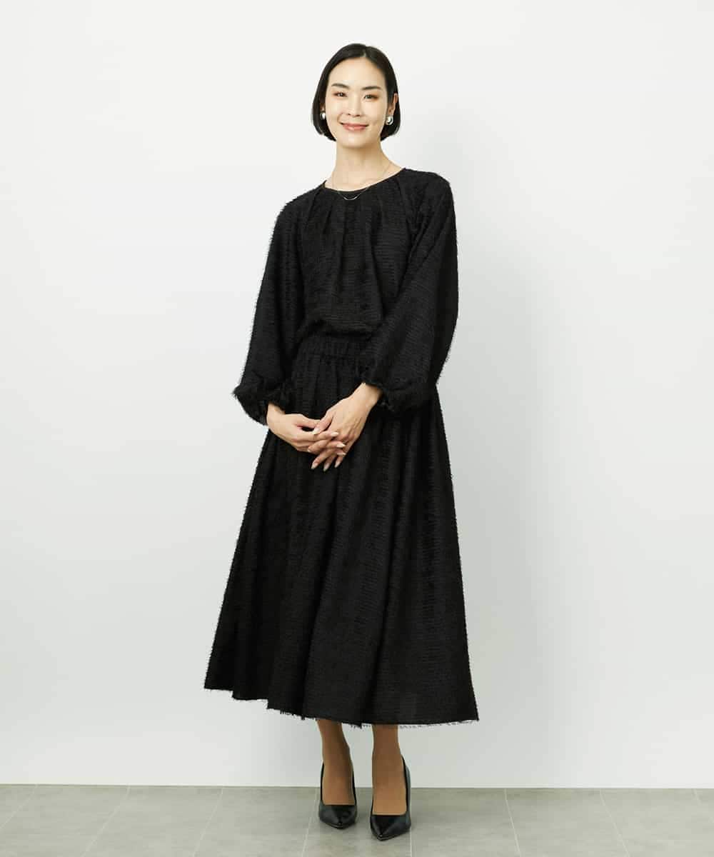 FMHDD03250 MICHEL KLEIN(ミッシェルクラン) [セットアップ対応/コージーボトム]ギャザースカート ブラック