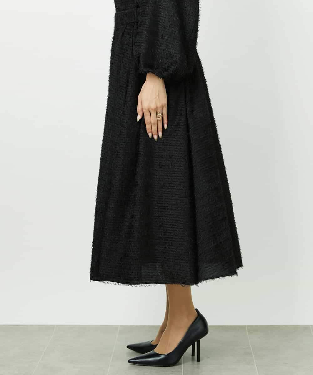 FMHDD03250 MICHEL KLEIN(ミッシェルクラン) [セットアップ対応/コージーボトム]ギャザースカート ブラック