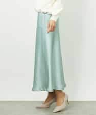 FMHDD04230 MICHEL KLEIN(ミッシェルクラン) [コージーボトム]ヴィンテージサテンスカート ライトブルー