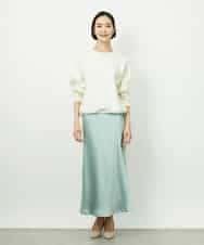 FMHDD04230 MICHEL KLEIN(ミッシェルクラン) [コージーボトム]ヴィンテージサテンスカート ライトブルー