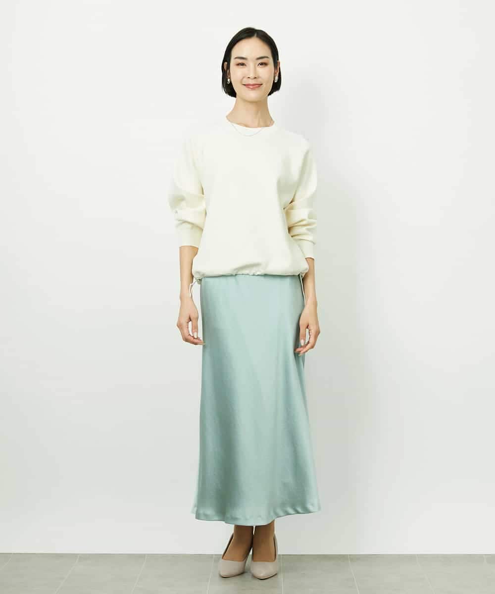 FMHDD04230 MICHEL KLEIN(ミッシェルクラン) [コージーボトム]ヴィンテージサテンスカート ライトブルー