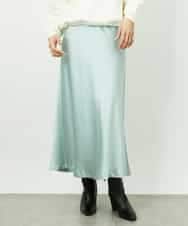 FMHDD04230 MICHEL KLEIN(ミッシェルクラン) [コージーボトム]ヴィンテージサテンスカート ライトブルー