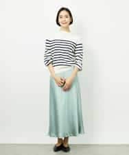 FMHDD04230 MICHEL KLEIN(ミッシェルクラン) [コージーボトム]ヴィンテージサテンスカート ライトブルー